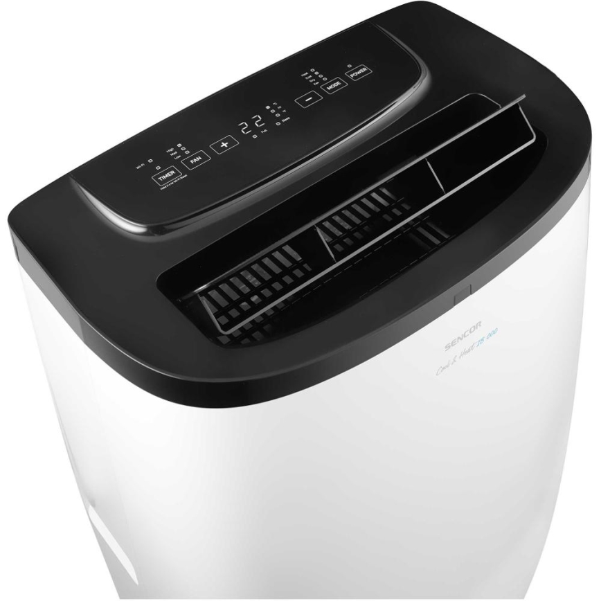 Sencor - Aire acondicionado portátil inteligente 4 en 1 con kit completo de accesorios 1750W/230V 18000 BTU Wi‑Fi blanco + mando a distancia