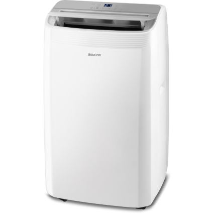 Sencor - Aire acondicionado portátil inteligente 5 en 1 con kit completo de accesorios 733W/230V 9000 BTU Wi-Fi blanco + mando a distancia