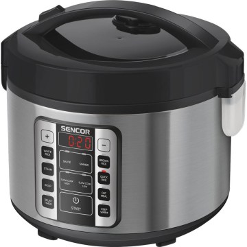 Sencor - Arrocera multifunción 700 W/230 V 1,5 l acero inoxidable/negro