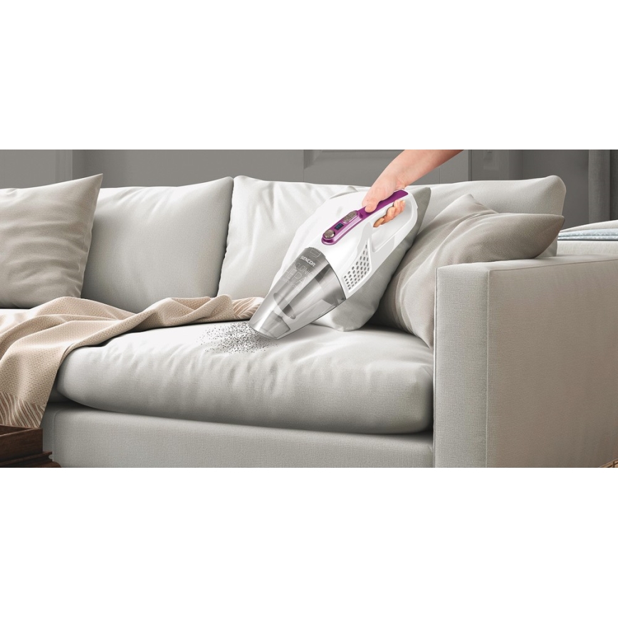 Sencor - Aspirador en barra con cepillo eléctrico giratorio 2en1 110W/14,8V 2200 mAh blanco