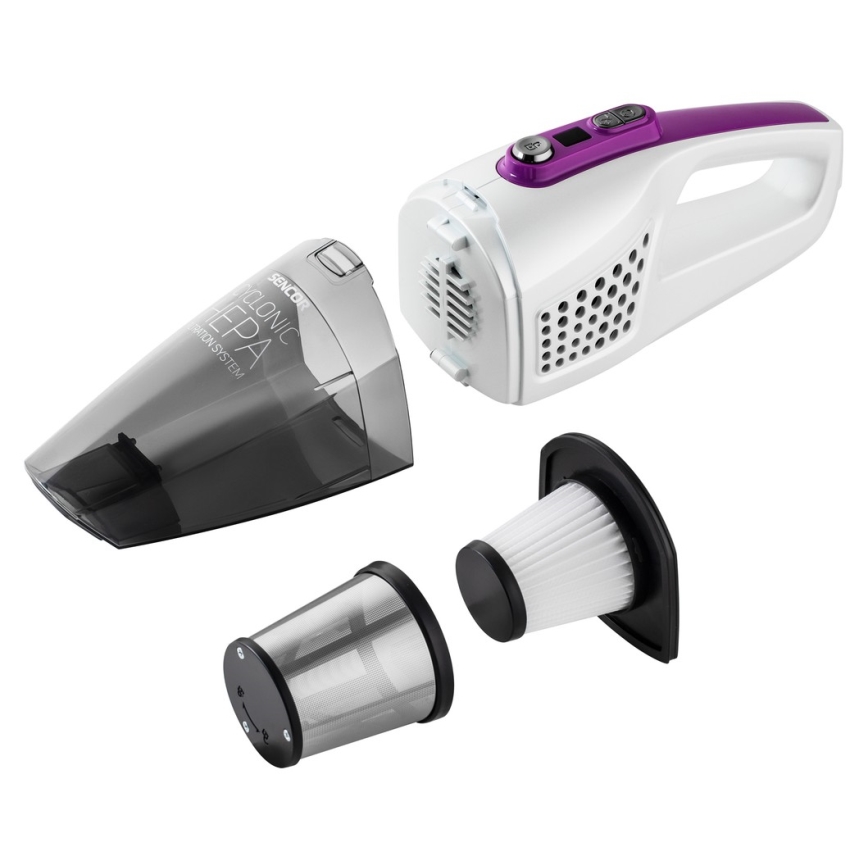 Sencor - Aspirador en barra con cepillo eléctrico giratorio 2en1 110W/14,8V 2200 mAh blanco