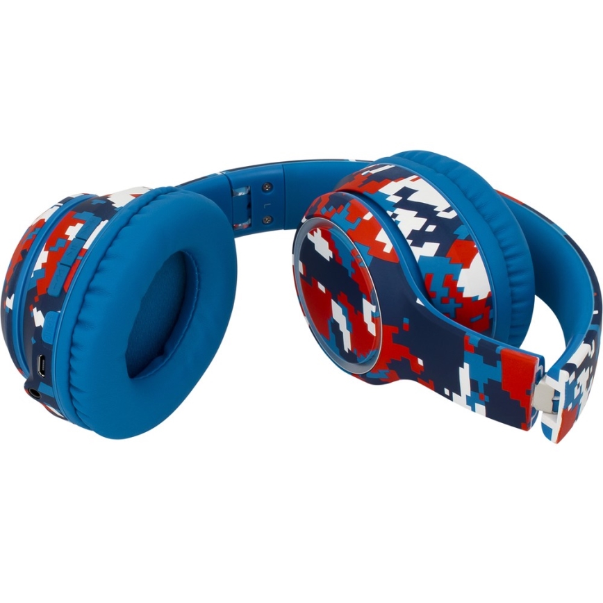 Sencor - Auriculares inalámbricos con micrófono 3,7V/400 mAh azul/rojo