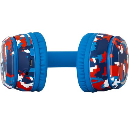 Sencor - Auriculares inalámbricos con micrófono 3,7V/400 mAh azul/rojo