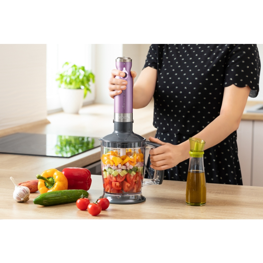 Sencor - Batidora de mano 4en1 1200W/230V acero inoxidable/morado