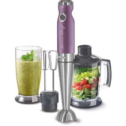 Sencor - Batidora de mano 4en1 1200W/230V acero inoxidable/morado