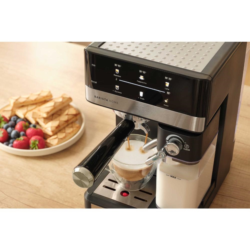 Sencor - Cafetera espresso de palanca 1350W/230V negro/cromo mate