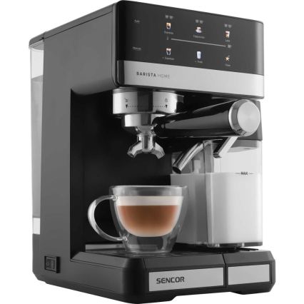 Sencor - Cafetera espresso de palanca 1350W/230V negro/cromo mate