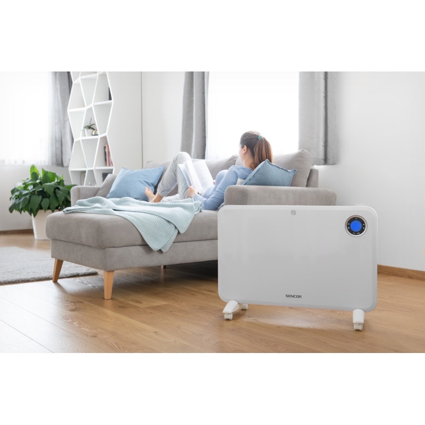 Sencor - Calefactor convectivo con pantalla LCD y termostato 750W/1500W/230V IP24