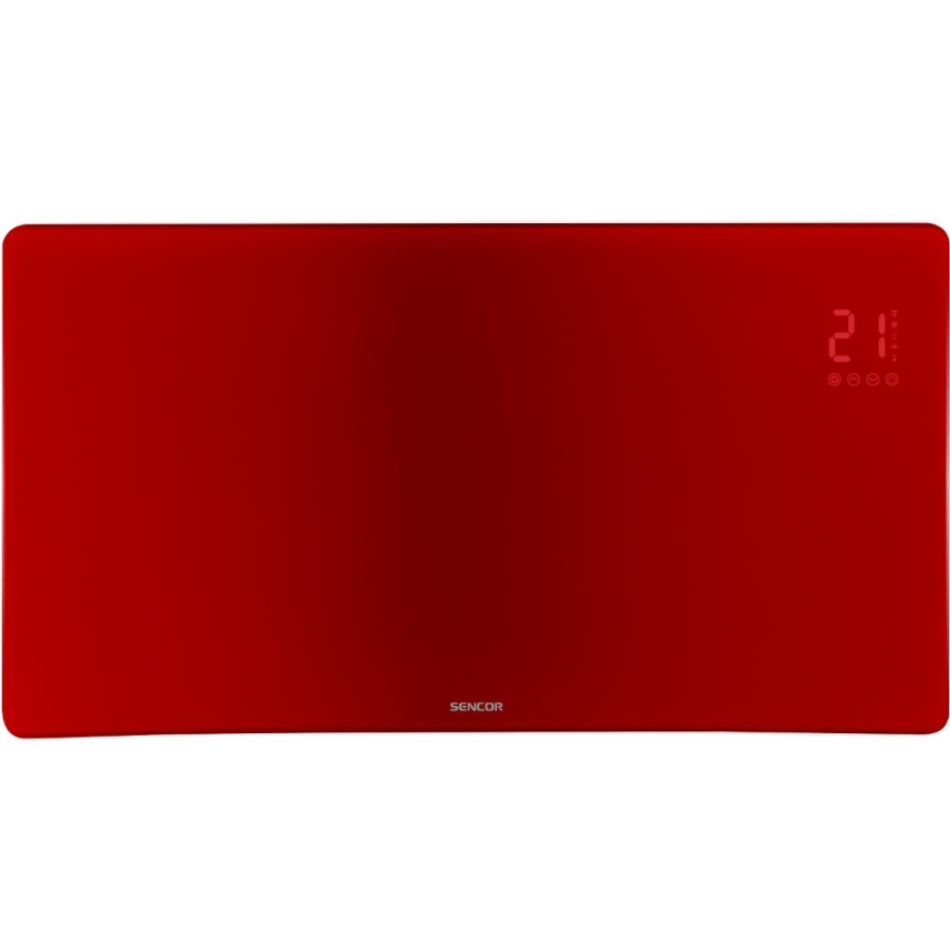 Sencor - Calefactor/convector eléctrico inteligente 1200/2400W/230V IP24 Wi-Fi rojo