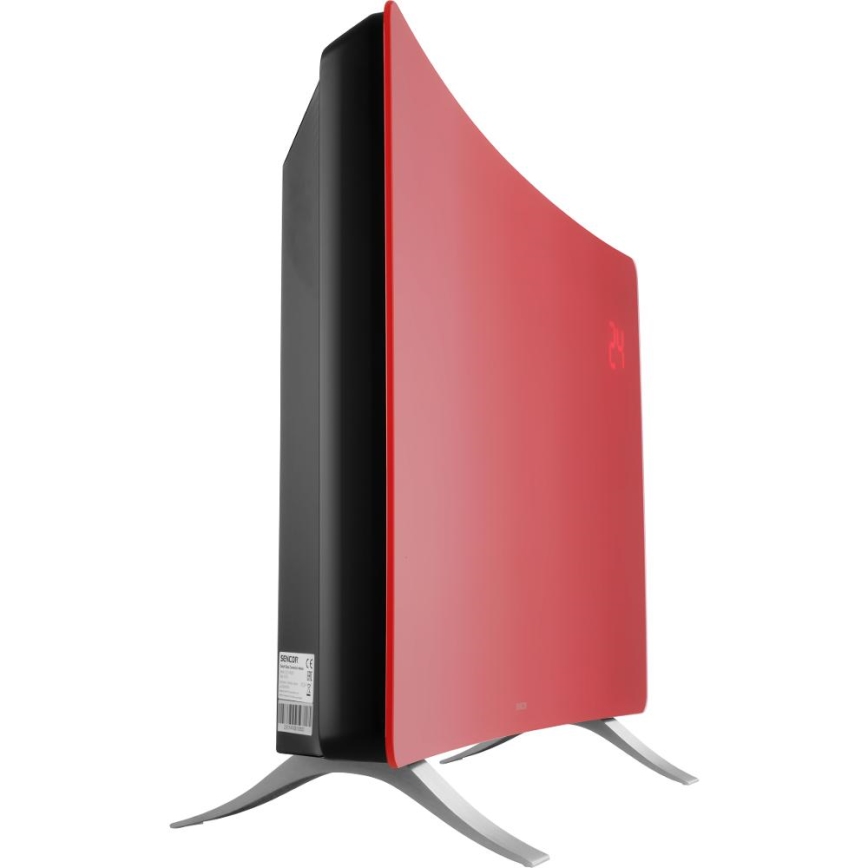 Sencor - Calefactor/convector eléctrico inteligente 1200/2400W/230V IP24 Wi-Fi rojo