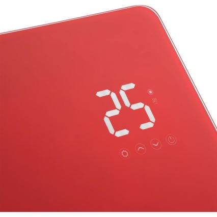 Sencor - Calefactor/convector eléctrico inteligente 1200/2400W/230V IP24 Wi-Fi rojo