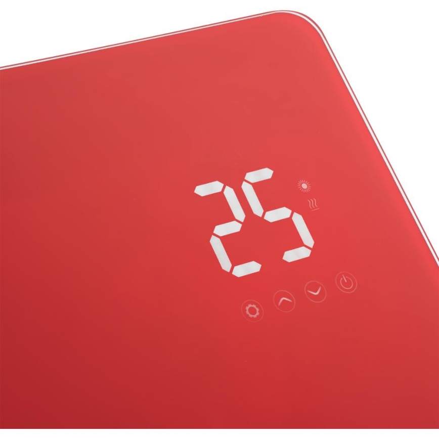 Sencor - Calefactor/convector eléctrico inteligente 1200/2400W/230V IP24 Wi-Fi rojo