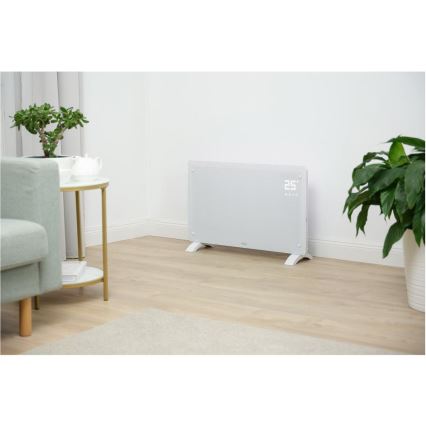 Sencor - Calefactor eléctrico inteligente/convector 2000W/230V IP24 Wi-Fi blanco + mando a distancia