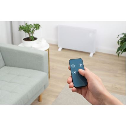 Sencor - Calefactor eléctrico inteligente/convector 2000W/230V IP24 Wi-Fi blanco + mando a distancia