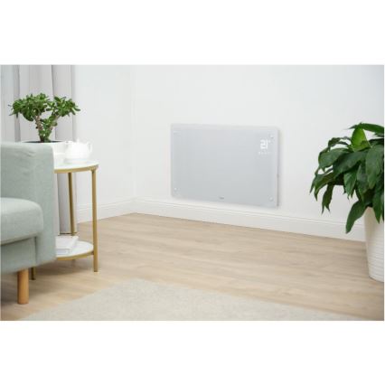 Sencor - Calefactor eléctrico inteligente/convector 2000W/230V IP24 Wi-Fi blanco + mando a distancia