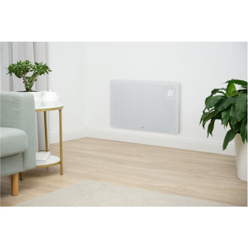 Sencor - Calefactor eléctrico inteligente/convector 2000W/230V IP24 Wi-Fi blanco + mando a distancia