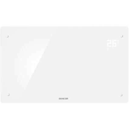 Sencor - Calefactor eléctrico inteligente/convector 2000W/230V IP24 Wi-Fi blanco + mando a distancia
