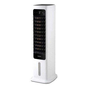 Sencor - Enfriador de aire portátil inteligente 60W/230V Wi-Fi blanco + control remoto
