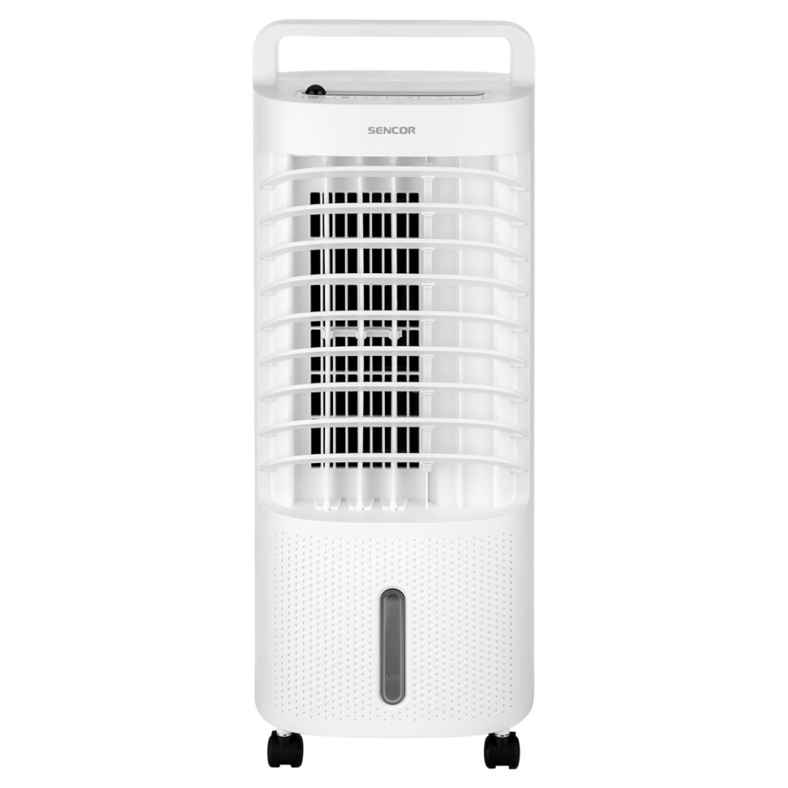 Sencor - Enfriador de aire portátil con pantalla LED 3 en 1 45W/230V blanco + mando a distancia