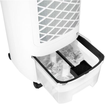 Sencor - Enfriador de aire portátil con pantalla LED 3 en 1 45W/230V blanco + mando a distancia