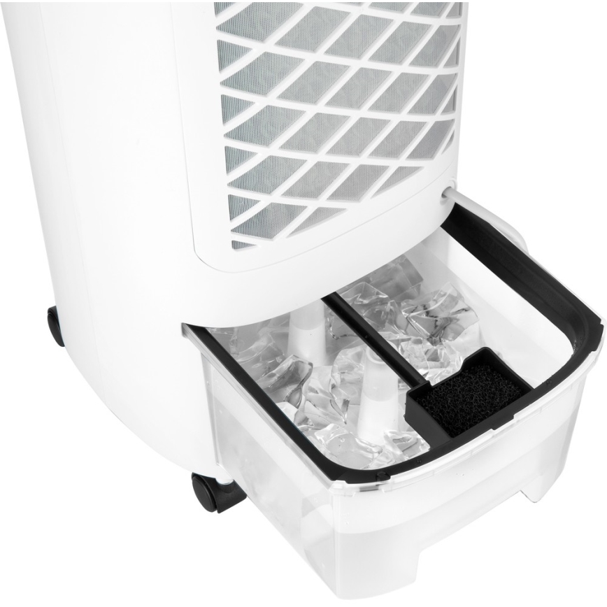 Sencor - Enfriador de aire portátil con pantalla LED 3 en 1 45W/230V blanco + mando a distancia
