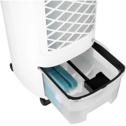Sencor - Enfriador de aire portátil con pantalla LED 3 en 1 45W/230V blanco + mando a distancia