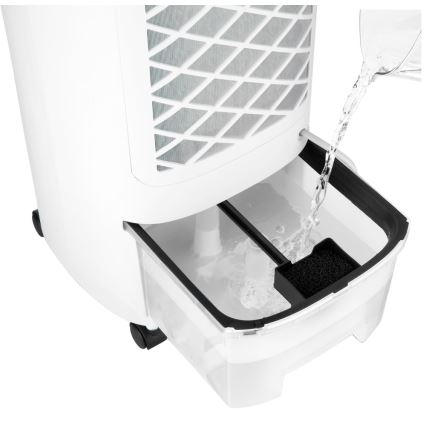 Sencor - Enfriador de aire portátil con pantalla LED 3 en 1 45W/230V blanco + mando a distancia