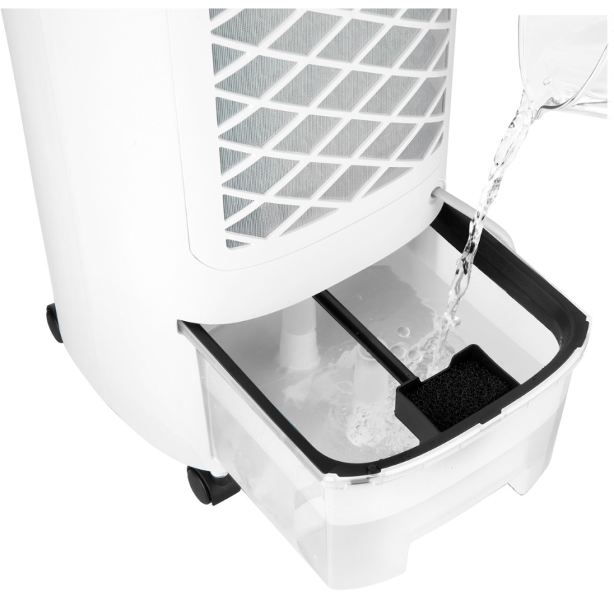 Sencor - Enfriador de aire portátil con pantalla LED 3 en 1 45W/230V blanco + mando a distancia