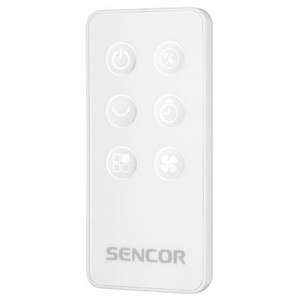 Sencor - Enfriador de aire portátil con pantalla LED 3 en 1 45W/230V blanco + mando a distancia
