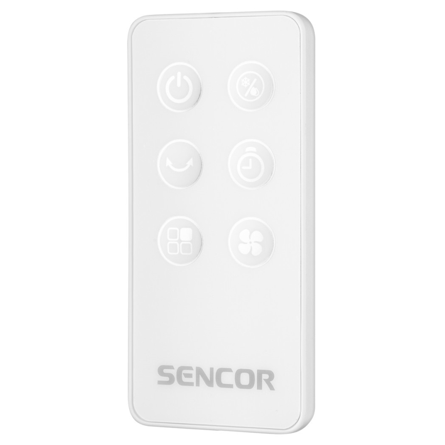 Sencor - Enfriador de aire portátil con pantalla LED 3 en 1 45W/230V blanco + mando a distancia