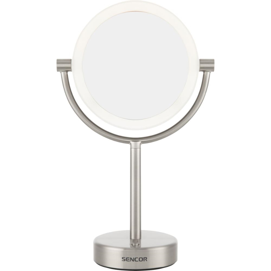 Sencor - Espejo cosmético con retroiluminación LED LED/5W/230V acero inoxidable
