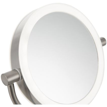 Sencor - Espejo cosmético con retroiluminación LED LED/5W/230V acero inoxidable