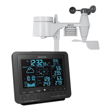Sencor - Estación meteorológica profesional con pantalla LCD a color 5V/1xCR2032 + 3xAA