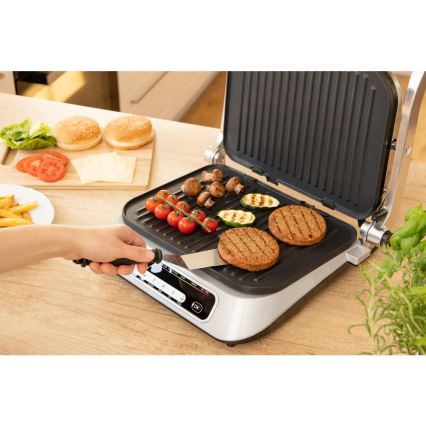 Sencor - Grill de contacto 2100W/230V cromo mate
