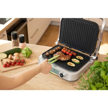 Sencor - Grill de contacto 2100W/230V cromo mate