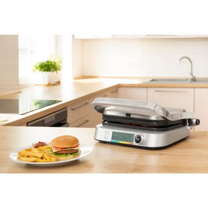 Sencor - Grill de contacto 2100W/230V cromo mate