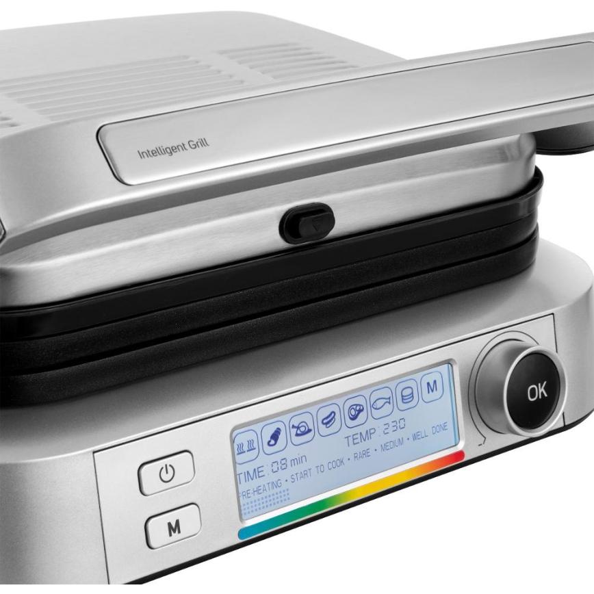 Sencor - Grill de contacto 2100W/230V cromo mate