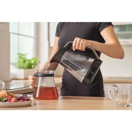 Sencor - Hervidor eléctrico con control de temperatura, 1,5 l, 2150 W/230 V, negro/oro rosa