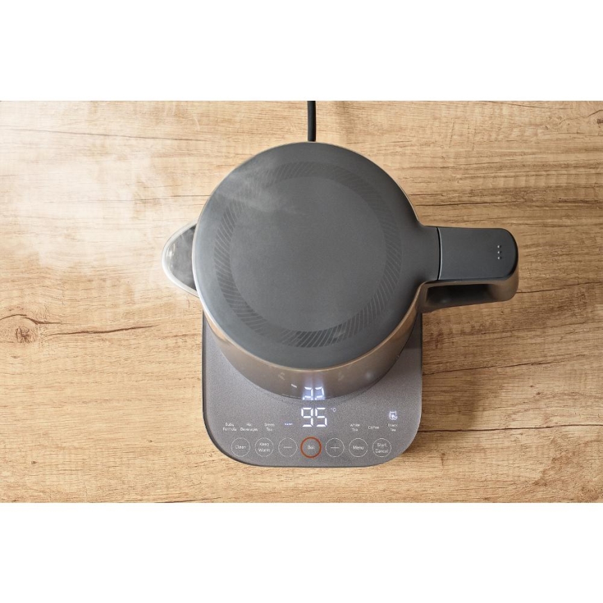 Sencor - Hervidor eléctrico con control de temperatura 1,7 l 1800W/230V acero inoxidable