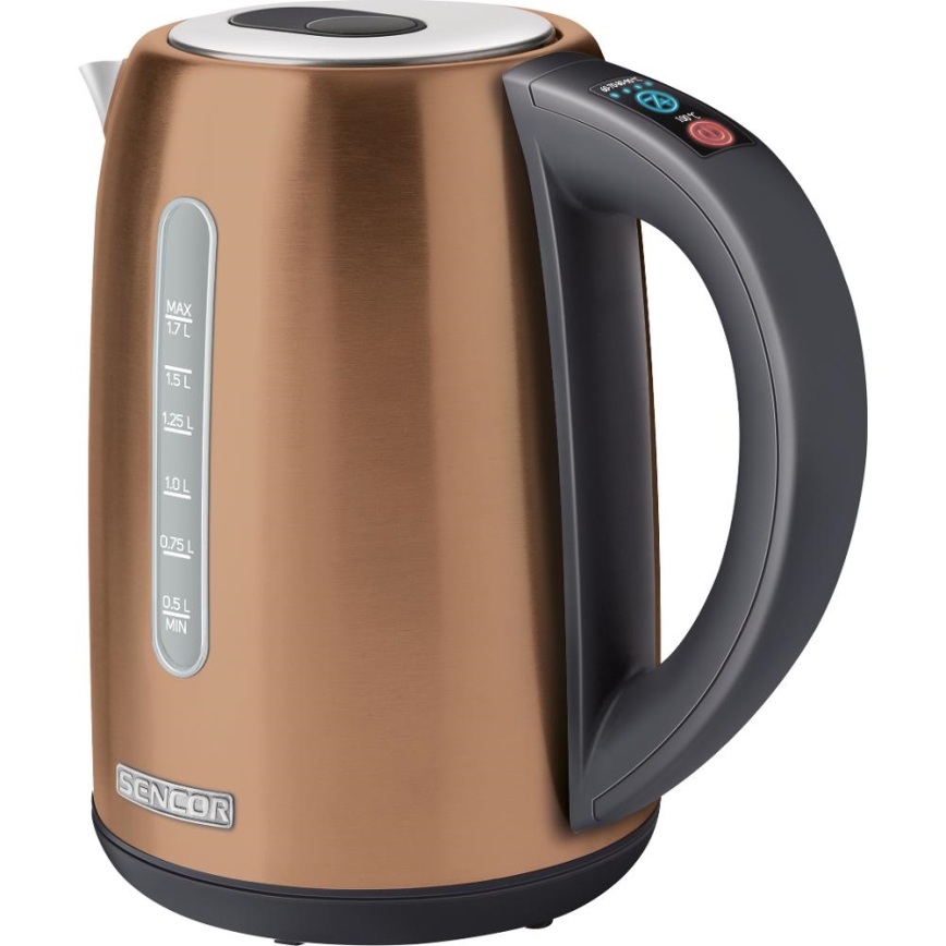 Sencor - Hervidor eléctrico con control de temperatura 1,7 l 2150 W/230 V acabado cobre