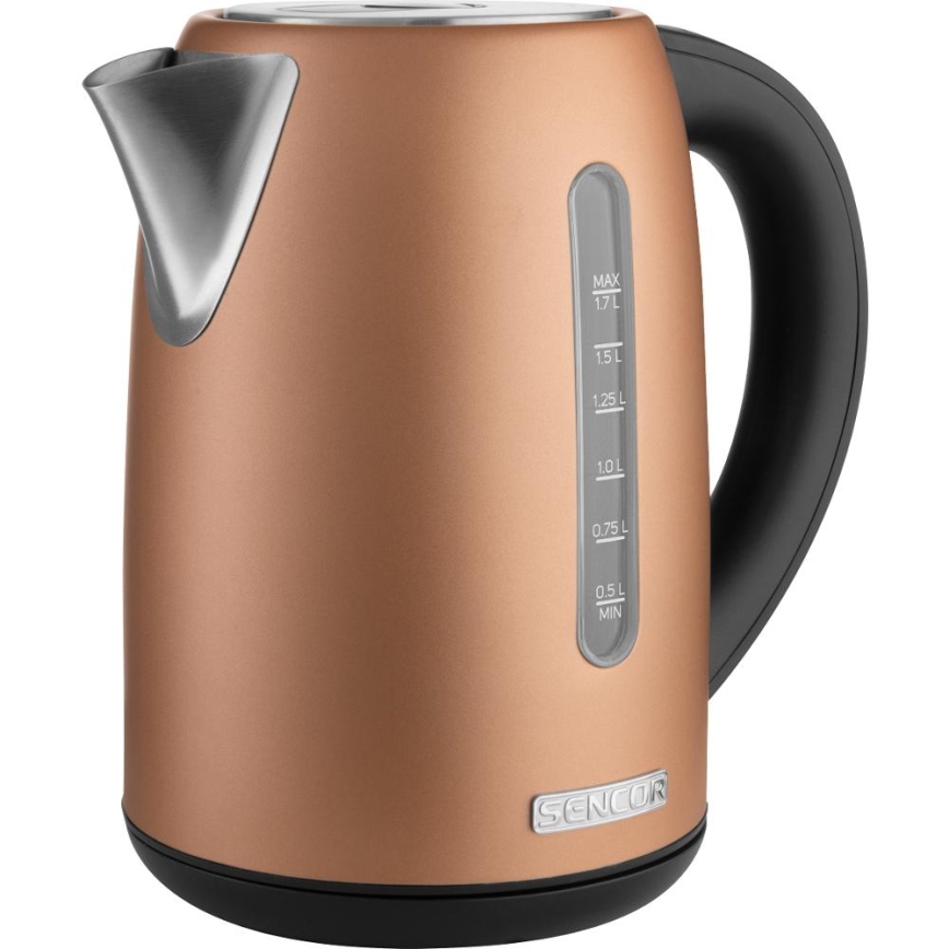 Sencor - Hervidor eléctrico con control de temperatura 1,7 l 2150 W/230 V acabado cobre
