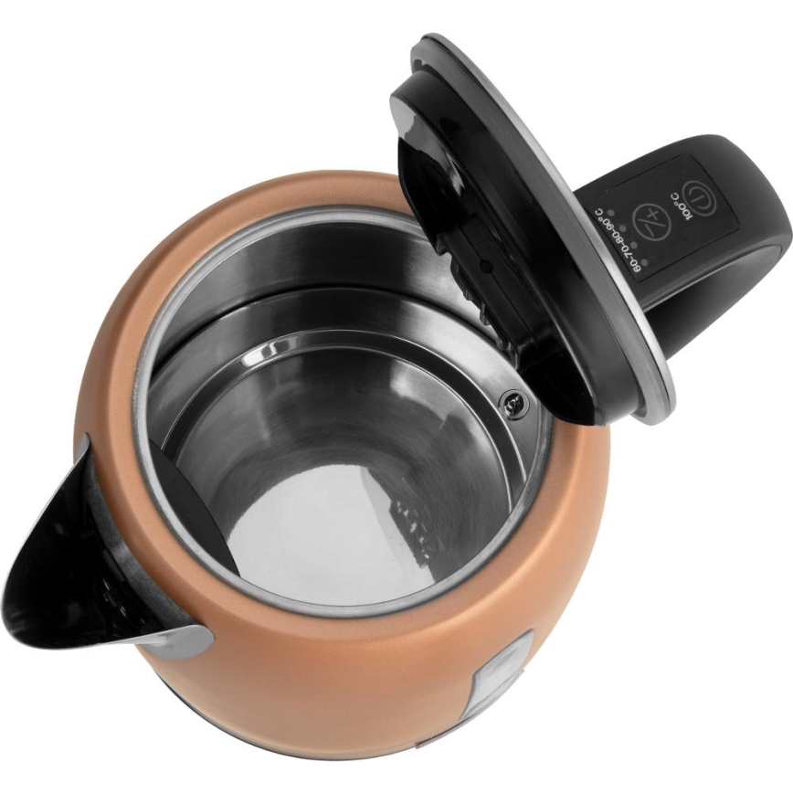 Sencor - Hervidor eléctrico con control de temperatura 1,7 l 2150 W/230 V acabado cobre