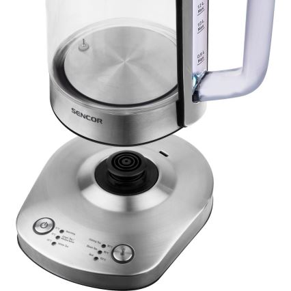 Sencor - Hervidor eléctrico con regulación de temperatura 1,5 l 1500W/230V acero inoxidable