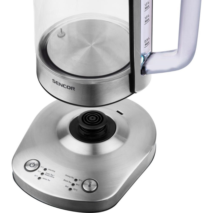 Sencor - Hervidor eléctrico con regulación de temperatura 1,5 l 1500W/230V acero inoxidable