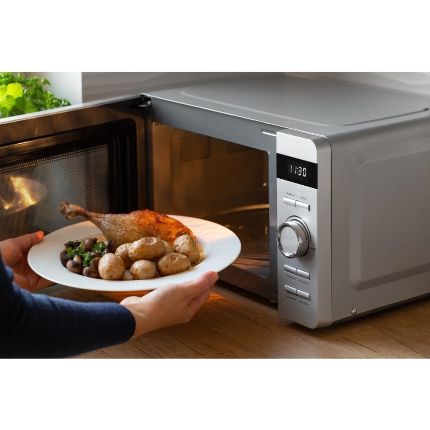 Sencor - Microondas 800 W / 230 V, 17 L, plateado