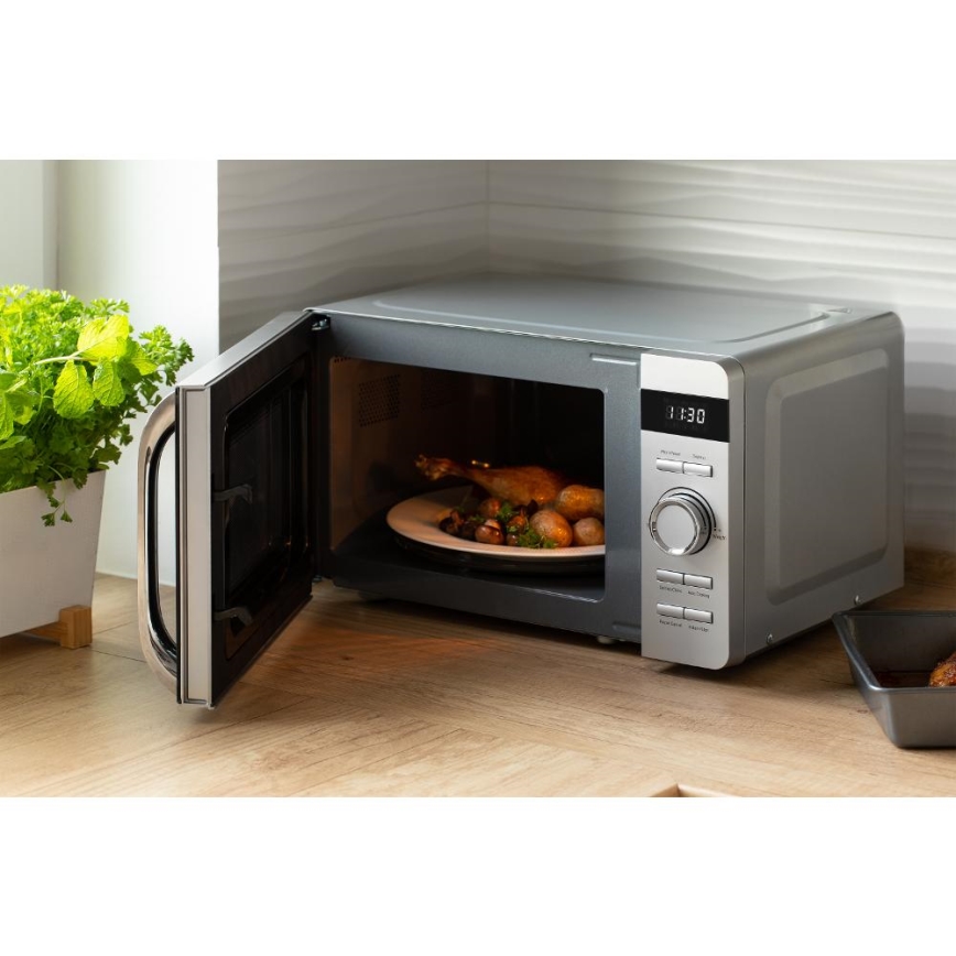 Sencor - Microondas 800 W / 230 V, 17 L, plateado