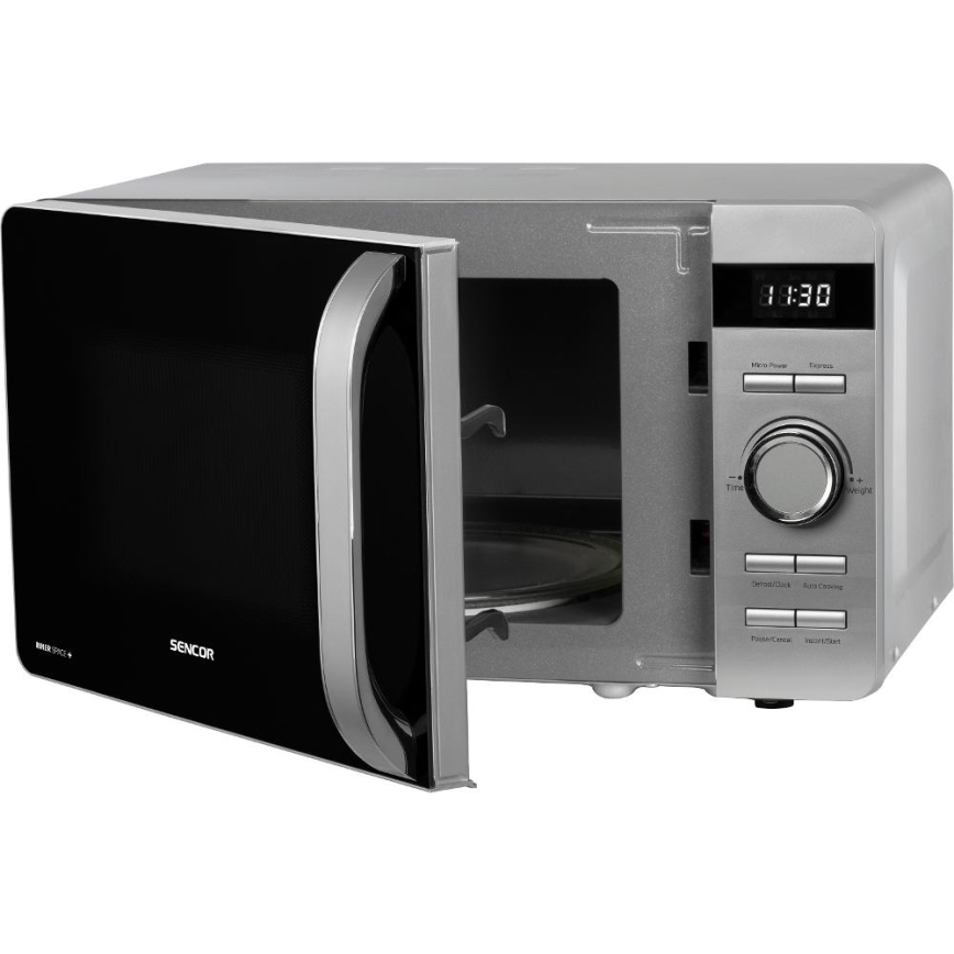 Sencor - Microondas 800 W / 230 V, 17 L, plateado