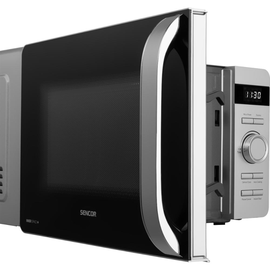 Sencor - Microondas 800 W / 230 V, 17 L, plateado