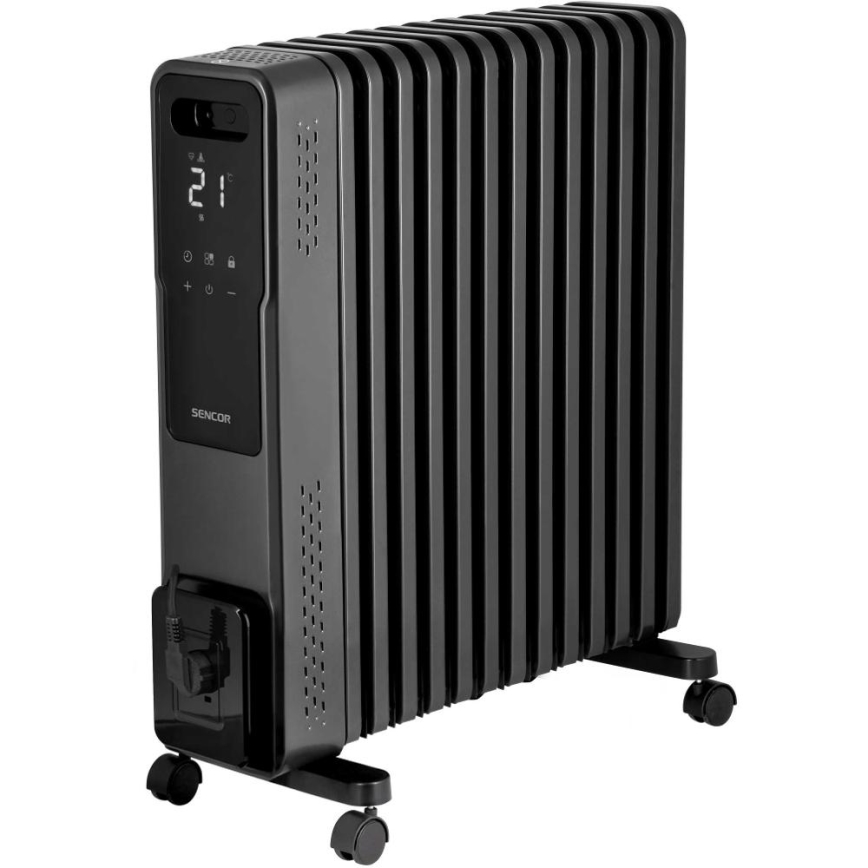 Sencor - Radiador de aceite con 13 elementos 1000/1500/2730W/230V Wi-Fi negro