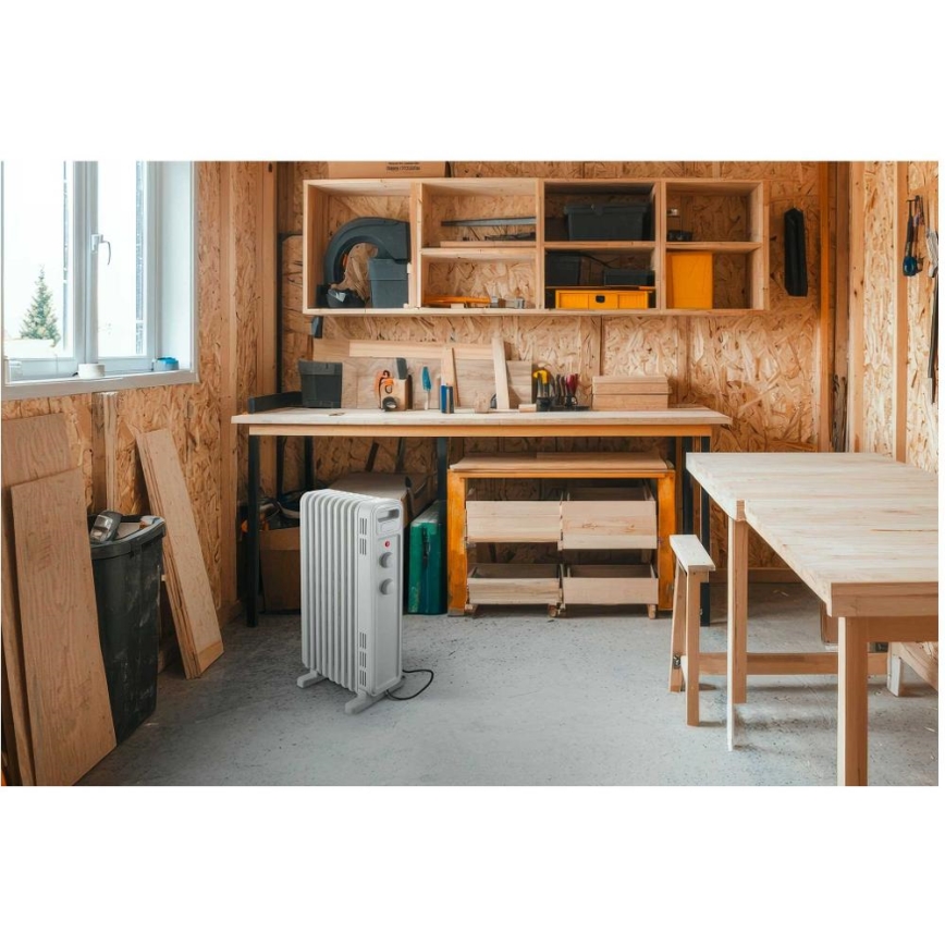 Sencor - Radiador de aceite con 9 aletas 800/1200/2000W/230V blanco